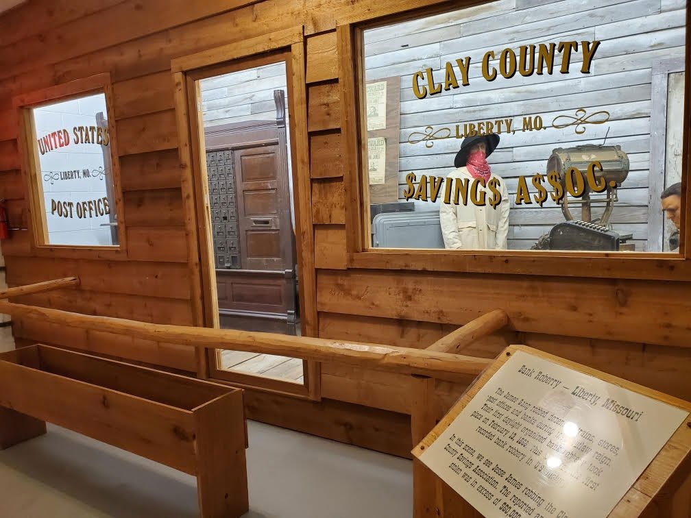 A recreation of the Clay County Bank Robbery scene at the Jesse Jax Wax Museum